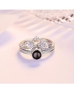 I Love You In 100 Languages Love Crown Projection Ring