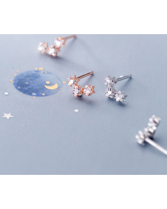 Full Diamond Pentagram Sweet Mini Star Earrings