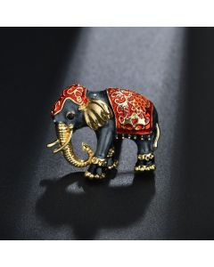 Drip Oil Vintage Enamel Elephant Brooch Accessories