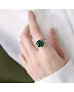 Paraiba High Carbon Diamond Ring Hand Set