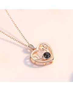 Language I Love You Moose Horn Clavicle Chain