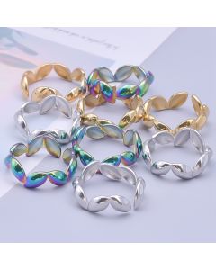 Stainless Steel Titanium Steel Ring Geometric Line Shape