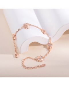 Ins Niche Simple Rose Gold Flower Bracelet