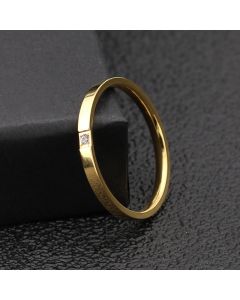 Fashion Creative Titanium Steel Zircon Ring