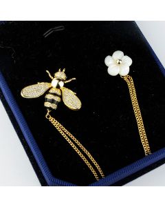Bee Brooch Ins Tide Korea Luxury Atmosphere Cute Collar Pin Chain Corsage Blouse Do Not Buckle Western Accessories