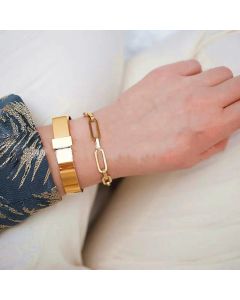 Square thick chain bracelet