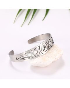 Asgard Crafted Handcrafted Stainless Steel Valknut Symbol And Celtic Design Bracelet