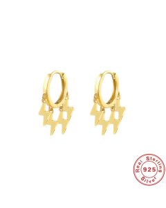 S925 Sterling Silver Small Lightning Earrings