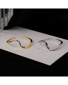 Fashion Glossy Irregular Water Ripple Ring
