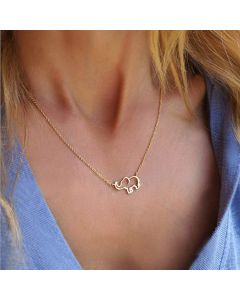 Simple Personality Hollow Elephant Necklace Pendant
