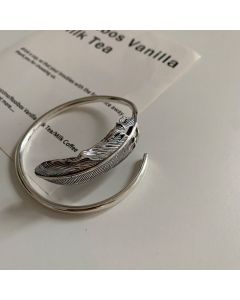 Feather Bracelet Thai Silver Black Personality