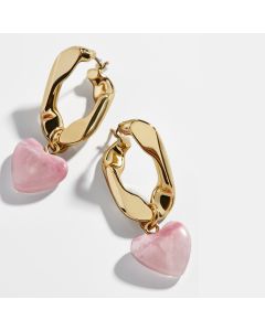 Personalized Metal Dripping Geometric Love Earrings