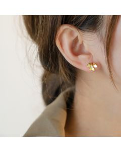 Glossy Clover Flower Small Stud Earrings Fashion