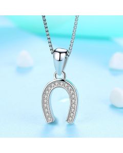 Simple personality letter U-shaped necklace in sterling silver
