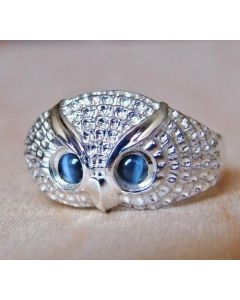 Alloy Blue Opal Cat Eagle Head Ring