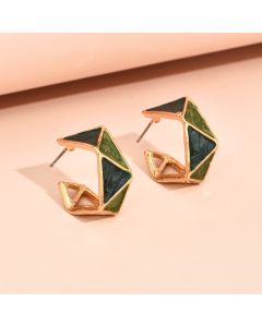 Oil Drop Small Court Style Net Red Earrings