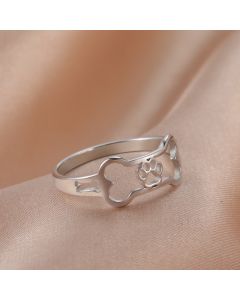 Fashion Bone Animal Dog Footprint Ring