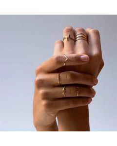 Pure Silver V-shaped Thin Ring Creative Style
