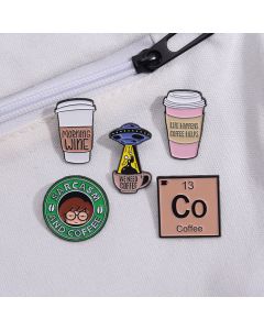 Coffee Cup English Letter Shape Golden M Badge