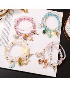 Fresh Ocean Style Beaded Crystal Bracelet