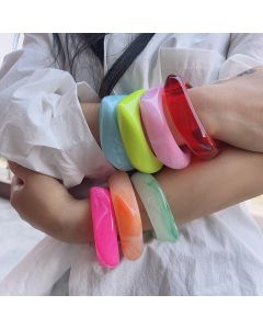 Colorful Multi-color Square Acrylic Bracelet