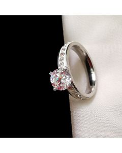 Pottery Clay Point Diamond Stainless Steel Ring Zircon Ring