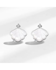 S925 Sterling Silver One Shell Earrings Women