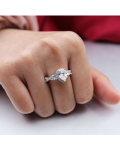 Creative drop-shaped plated ladies zircon ring fashion jewelry