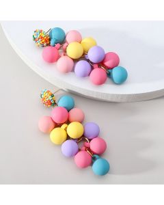 Geometric Candy Ball Beaded Beach Stud Earrings