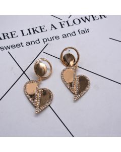The Same Earrings, Peach Heart And Diamond Earrings