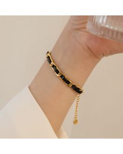Women's Golden Retro Leather Rope Bracelet