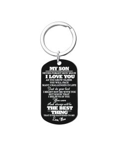 Stainless Steel Tag Necklace Key Ring