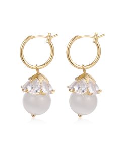 Women's Beaded Detail Hoop Earrings