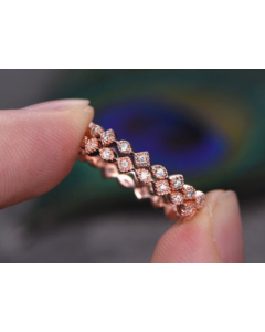 Fashion Lady Rings Copper Plated Rose Gold Zircon Ring Party Jewelry