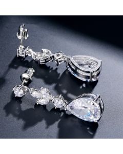 Women's Fashion Earrings Micro Inlaid Zircon Long