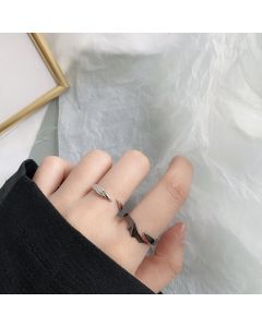 Personalized Minimalist Angel Wings Pair Sterling Silver Ring