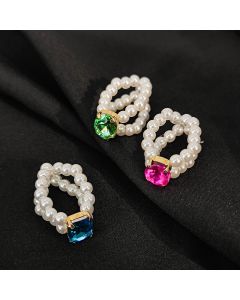 Double Pearl Fun Gem Handmade Index Finger Ring