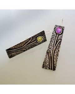 Colorful Amethyst Gem Earrings Europe And America Creative Flower Vintage Thai Silver Earrings For Women