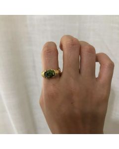 Women's Light Luxury Spiral Titanium Steel Plated 18K Gold Ring