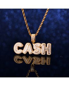 Stitching Full Diamond Rock Sugar Letter Pendant Men's Hip Hop Necklace