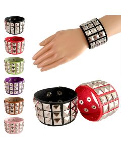 Three-row Rivet Square Bracelet