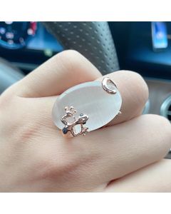Rose Gold Opal Little Gecko Creative Ring