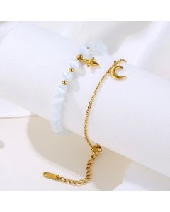 Opal Elastic Special Interest Light Luxury Design Stainless Steel Bracelet