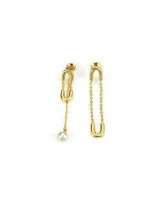 Light Luxury U-shaped Chain Design European And American Goddess Fan Earrings