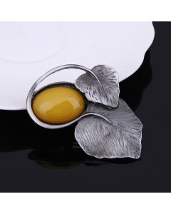 Exquisite Double Leaf Brooch Coat