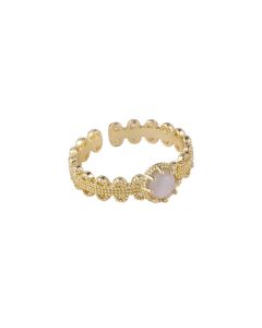 Personalized Retro Niche Palace Style Metal Opal Ring