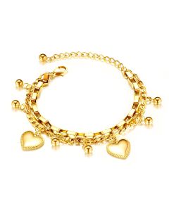 Fashion Multi-layer Stainless Steel Bracelet Women Round Bead Love Titanium Steel Ladies Bracelet
