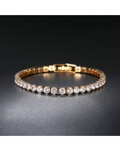 Zircon Bracelet Single Row 4mm Round Full Diamond Tennis Chain Cross-border Hip Hop Jewelry