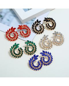 Leaf Zircon Earrings