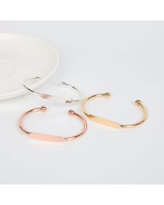 C- Shaped Glossy Gold Plated Ladies' Bracelet